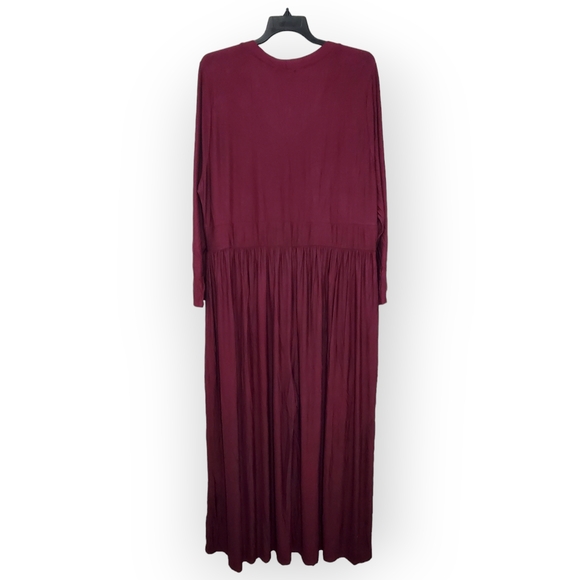 West Kei Supersoft Essentials Plain Gathered Jumpsuit size 3X Burgandy - Picture 4 of 6